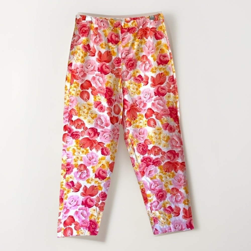 Talbots  floral Cottagecore feminine colorful cotton Pants size 10